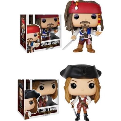 Pirates of the Caribbean Captain Jack Sparrow 172# Elizabeth Sparrow 175# Vinyl Action FiguresToys for Kids Birthday Gift