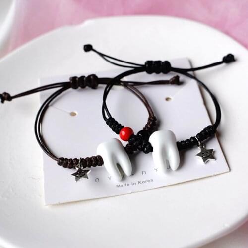 2021 The New Korea Fashion Popular Teeth Couple Tanabata Bracelet A Pair of Student Girlfriends Gift Woven Jewelry