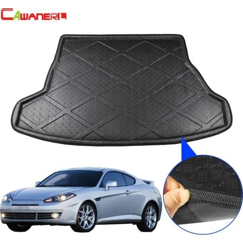 Cawanerl Car Boot Tray Liner Tail Floor Trunk Mat Carpet Cargo Kick Protector Mud Pad Accessories For Hyundai Coupe