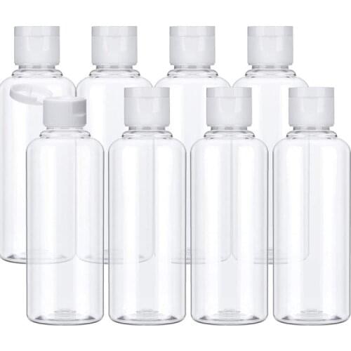 8pcs Transparent Empty Bottle Plastic Bottles For Travel Bottle Shampoo Cosmetic Lotion Container Refillable Empty Cosmetic Cont