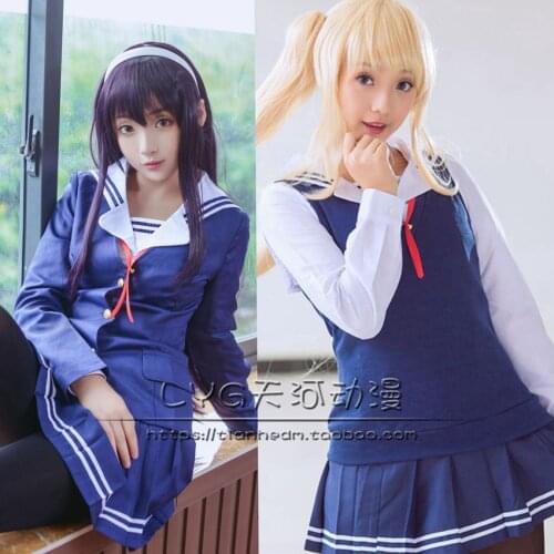 Saekano: How to Raise a Boring Girlfriend Eriri Spencer Sawamura Sweaters Sailor Suit School Uniform Dress Cosplay Costumes