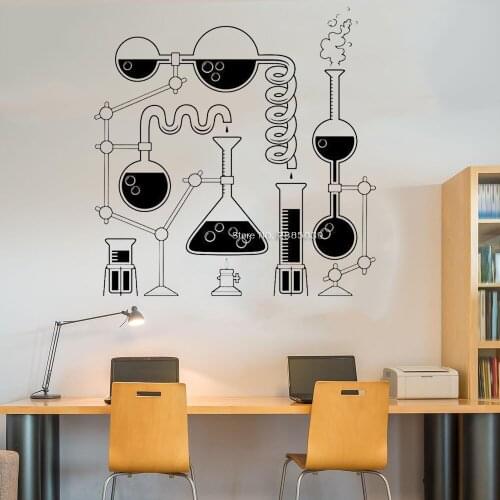 Science Beakers Decals Sticker Wall Vinyl Art Home Room Decor Teacher School Classroom Funny Education Posters Removable LC1417