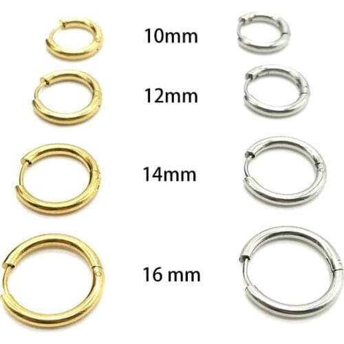 2.5mm Stainless Steel Hoop Earrings For Women Or Men Trendy Punk Unisex Emo Fashion Jewelry Gold/Steel Color Accessories 2021