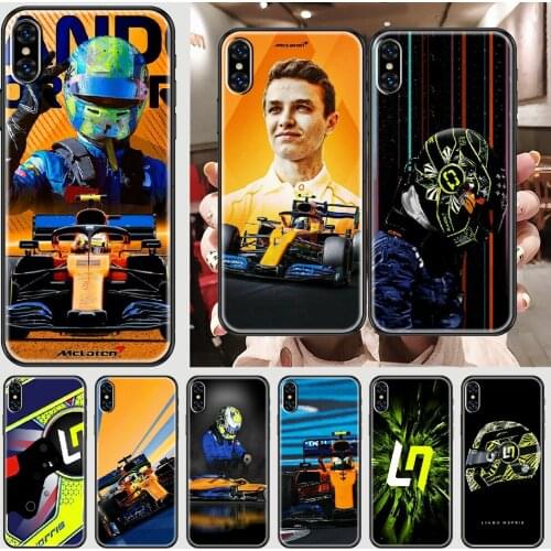 Racing Lando Norris Phone Case Cover Hull For iphone 5 5s se 2 6 6s 7 8 12 mini plus X XS XR 11 PRO MAX black silicone