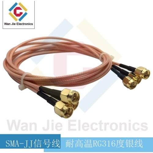 Sma-jj RF Connector SMA Double Male Internal Screw Internal Pin Rg316 High Temperature Silver Plated Jumper