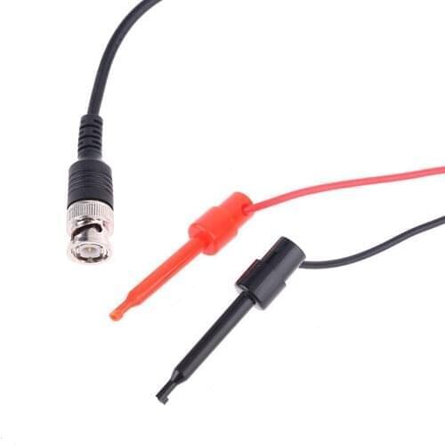 69HF 1.1M 3.61ft BNC Oscilloscope Test Probe Dual Hook Clip Male Plug Cable Lead Wire Connector