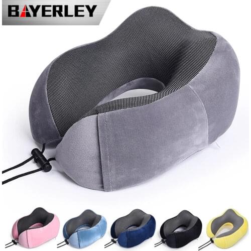 Car U Shaped Memory Foam Neck Pillows Soft Slow Rebound Space Travel Pillow Solid Neck Cervical Healthcare Bedding DropShipping