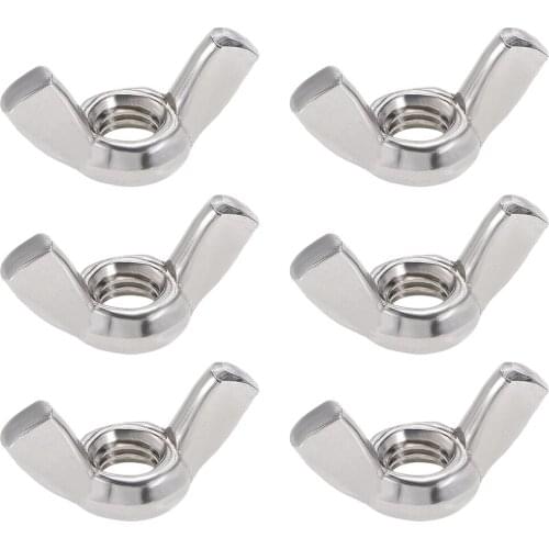 Uxcell 3/8"-16 Wing Nuts 304 Stainless Steel Hurricane Shutters Butterfly Nut 6pcs