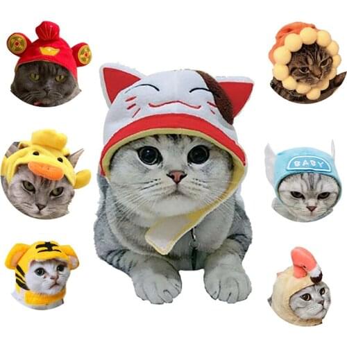 Winter Cotton Pet Hat Pet Cap Adjustable Cute Cosplay Small Dogs French Bulldog Dog Accessories Cute Winter Headwears