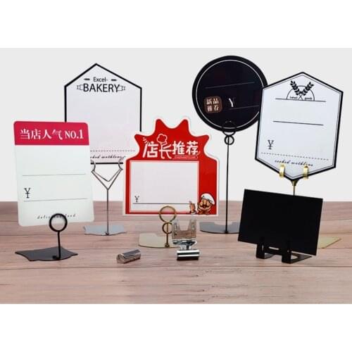 10pcs Sign Holder Advertising Display Clip Label Price Name Card Tag Memo Stand Racks Food Price Clip Shelf Talker