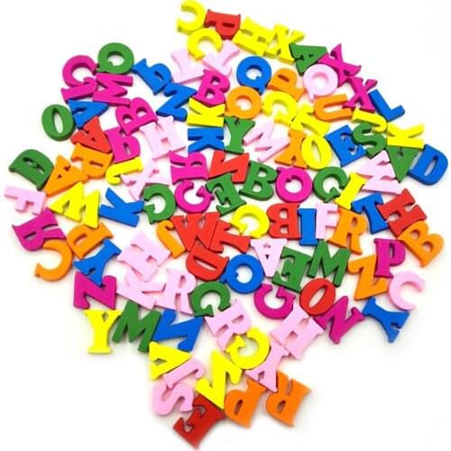 100Pcs/Set Alphabet/Number Wooden Jigsaw Baby Puzzle Intelligence Learning Toy