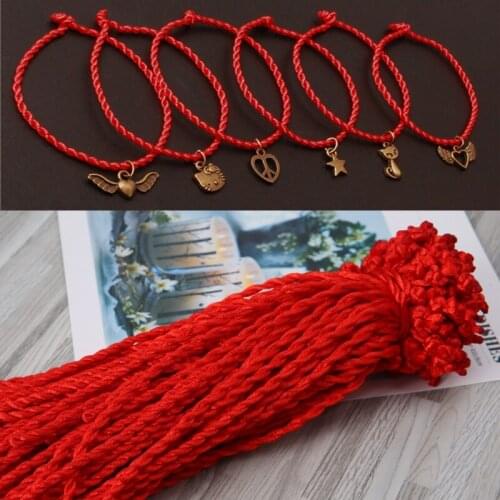 4mm Red String Kabbalah Bracelets Ethnic Red Rope Lanyard Accessory Jewelry 100PCS