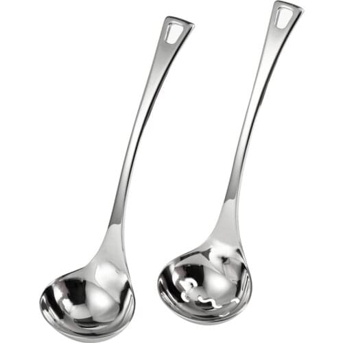 2 Pieces Gravy Bowl Small Soup Spoon Slotted Spoon Set Stainless Steel Slotted Seasoning Spoon Dish Set