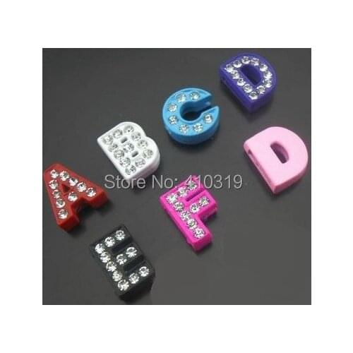 260pcs/lot 8mm A-Z rhinestones mix colors slide letter English Alphabet DIY Accessories