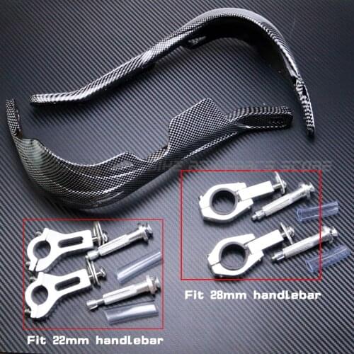 28mm/22mm Carbon fiber color Motorbike Motorcross hand Protect handlebar Brush HandGuards Alloy Insert Carbon Fibre