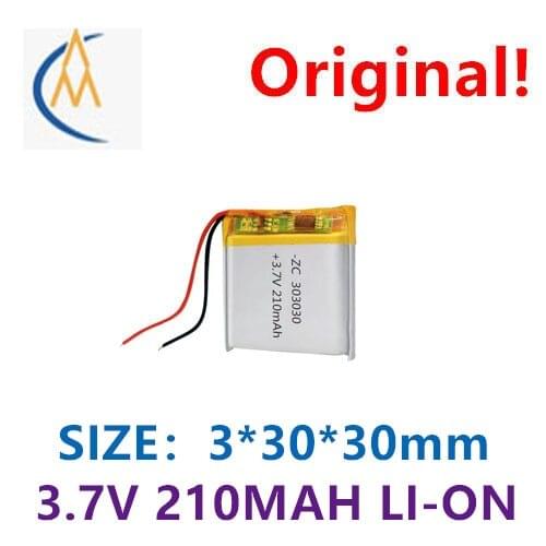 3.7V polymer lithium battery 303030 210mahvr glasses display brand loudspeaker sphygmomanometer lithium battery navigator