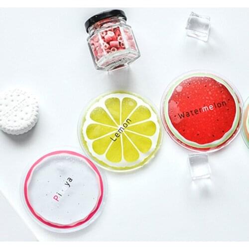 3pcs Round Colourful Iced Packs Cooler Bags Fruit Design Cold Fresh Food Drink XHC88
