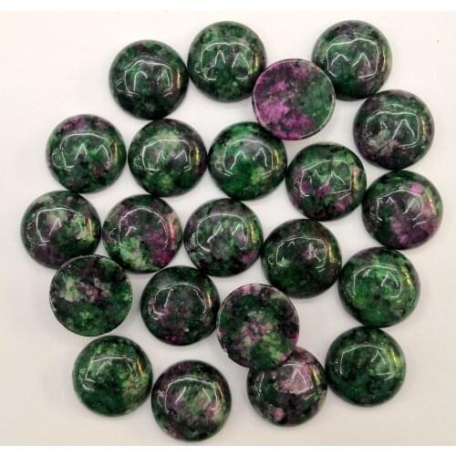 Fashion 36Pcs Natural Stone Epidote Beads jewelry making round Cabochon 8 10 12 14 16 18 20MM Ring Earrings accessories no hole