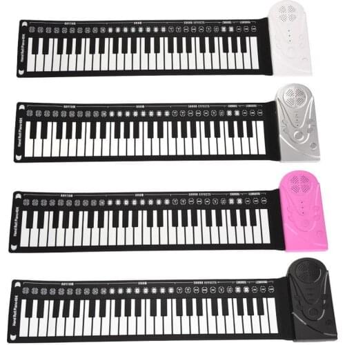 49 Keys Digital Keyboard Piano Portable Flexible Silicone Electronic Roll Up Piano Children Toys Built-in Speaker