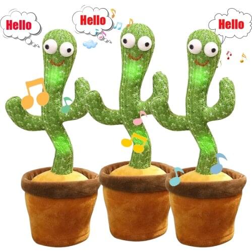 6PCS / Set Dancing Cactus Dancer 120 songs plush stuffed talking toys repeat speaker childrens toys Baby support Dropshipping