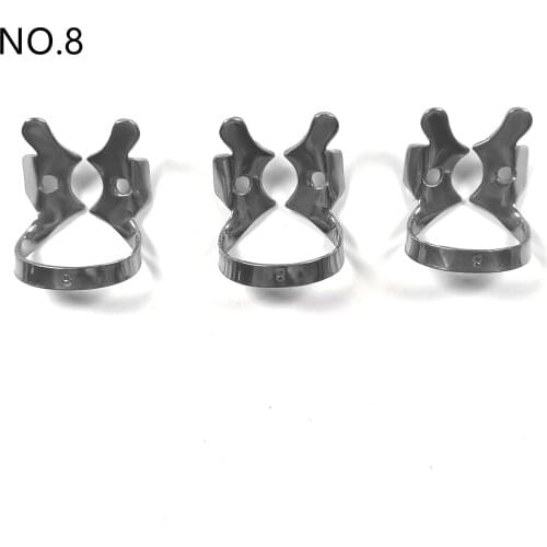 #8 Dental SS Rubber Dam Sheets Clamp Clips Flexible Anti-Fatigue