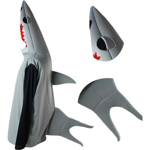 Shark Cosplay Costume Ocean Animal Stage Performance Clothing Cartoon Fancy Dress Halloween