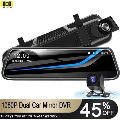 Car Accessories Video Recorder Portable DVR 10 Inch Dash Cam 1080P Rear Lens Auto Camera Registrar 2.5D Glasses Mirror Face