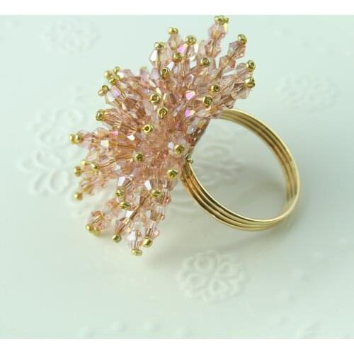 Free Shipping Crystal Flower Napkin Ring Wedding Wholesale 4 PCS Many Color