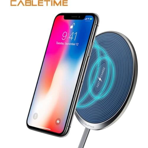 CABLETIME Wireless Charger for iphone X/8 Samsung S9/S8 USB Charger Pad 10W Fast Phone Wireless Charger Quick Charge N104