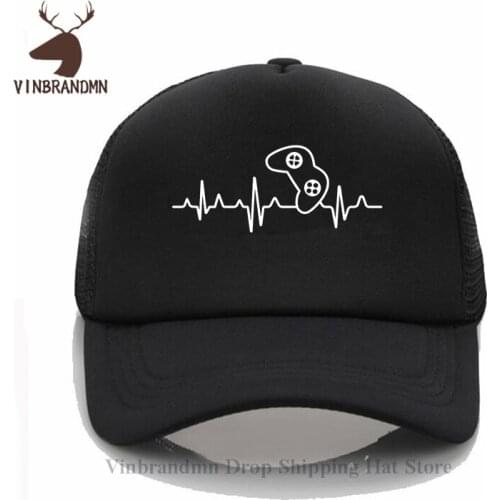 Gamer Heartbeat Baseball cap Video Game Lover Player Gift sun hat PS Controller Buttons net hat Play Station hot sale Bucket hat