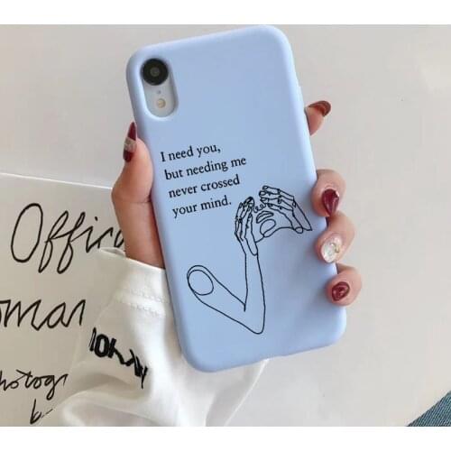 Phone Case for IPhone 6s 7 8 Plus 12 mini 11 Pro Max X XR XS Max SE 2 Abstract Art Line couple Motto Phrase Soft silicone Cover