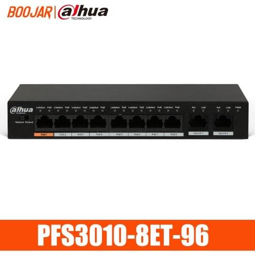 Dahua 8 Ports PoE Switches PFS3010-8ET-96 Fast Ethernet PoE Switch for Security IP System