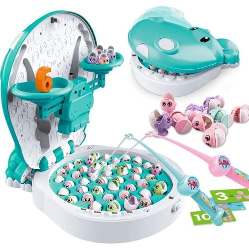 Kids Montessori Hippo Fishing Toy Set Magnetic Balance Baby Early Childhood Education Puzzle Square Hot Selling Children’S Gifts