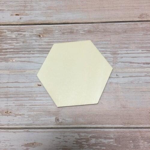 50pcs/lot laser cut wooden blank hexagon shape cutout