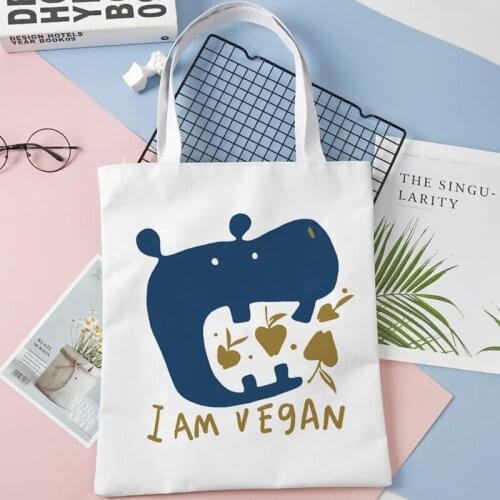 Vegan Female Shoulder Canvas Tote Shopping Bag Art Large Capacity Punk Vintage Aesthetic Harajuku Painting Handbags