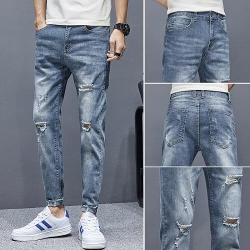 2021 new arrival four seasons jeans men fashion elasticity blue mens jeans male cotton jeans fashion pants,size 27-36