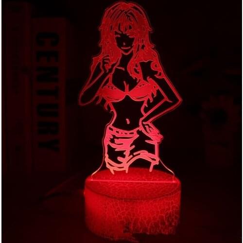 New Night Light Sexy Luffy Sanji Zoro Nami 3D LED Illusion Table Lamp Touch Optical Action Figure Lamp Bedside Decor Model Toy
