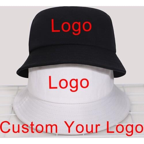 Custom Your Logo Bucket Hat Make Your Design Panama Cap Women Men White Black Cotton Outdoor Sunscreen Sun Prevent Hats Caps