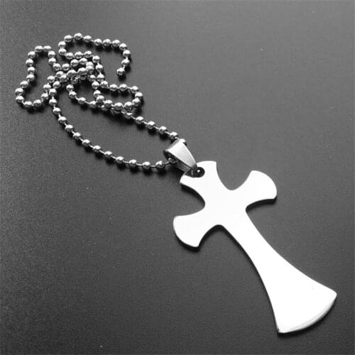 RONGQING 10pcs/lot Stainless Steel cross necklace pendant Classic Mens Womans Link Chain Necklace Statement Jewelry Christmas