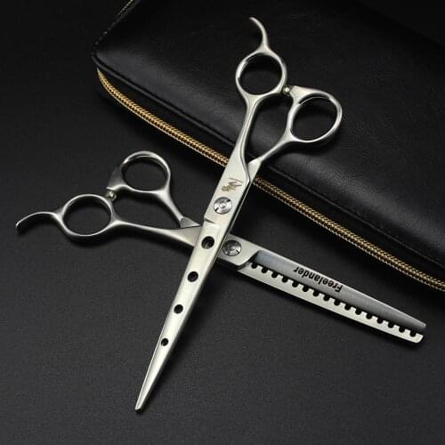 7" Matte Anti-tooth Scissors Pet Dog Grooming Cutting Scissors Professional Scissor Hair hole pet Grooming Scissors Tools