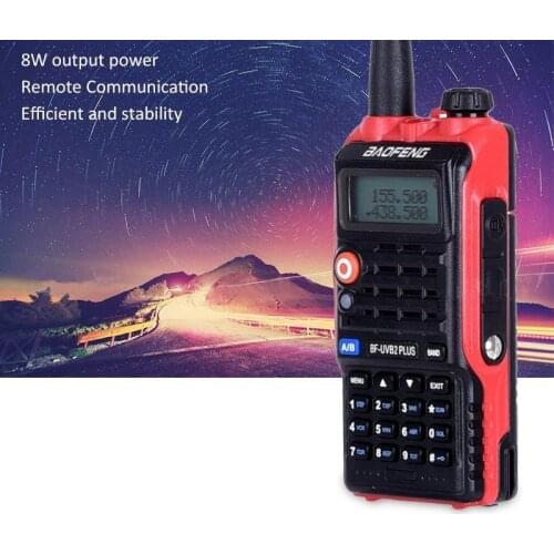 Baofeng UVB2plus walkie talkie communication equipment Portable radio for hunting High Power 5w LCD Display/LED Light 400-520MHZ