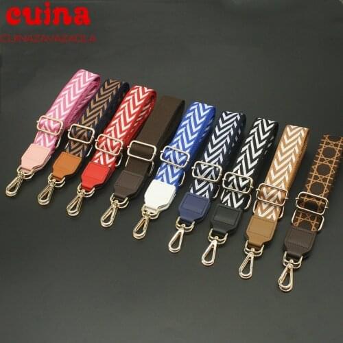 Fashion Ladies Adjustable Shoulder Bag Strap Contrast Color Webbing Bag Handle Replacement Belt Women Trendy Crossbody Bag Belt