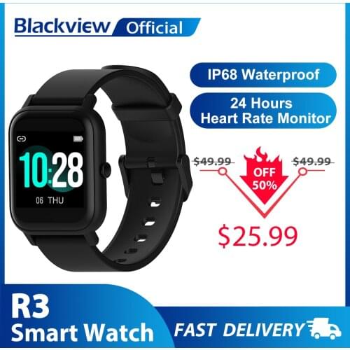 Blackview New SmartWatch R3 Heart Rate Men Women Sports Watch Clock Sleep Monitor Ultra-Long Battrey for IOS Android Phone