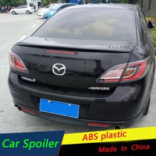 For Mazda 6 Spoiler High Quality ABS Material Car Rear Wing Primer Black Rear Spoiler For 2009 2010-2015 Mazda 6 Sport Spoiler