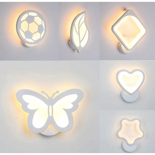 LED Wall Light Butterfly Leaf Shaped Track Project Square LED Wall Light Bedroom Wall Light Home Decoration Night Light