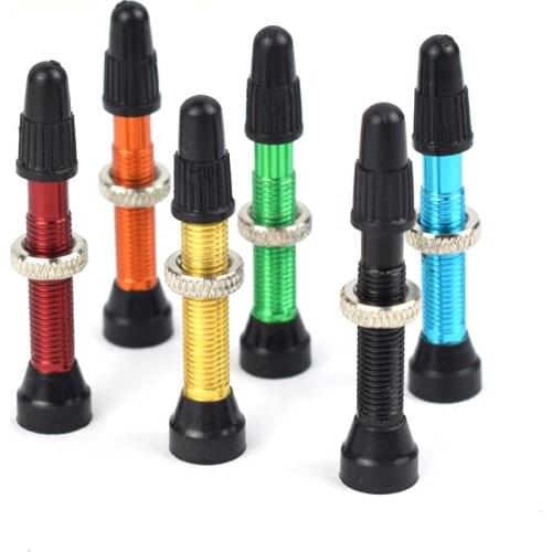 Bicycle 2PCS Tubeless Alloy Stem 48mm Presta Valve for No Tube Road Mountain Bicycles Tubelss Sealant Compatible Accessories