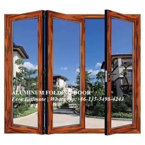 Waterproof veranda double glazing aluminum bi folding door,Outdoor Dividers Soundproof fold door