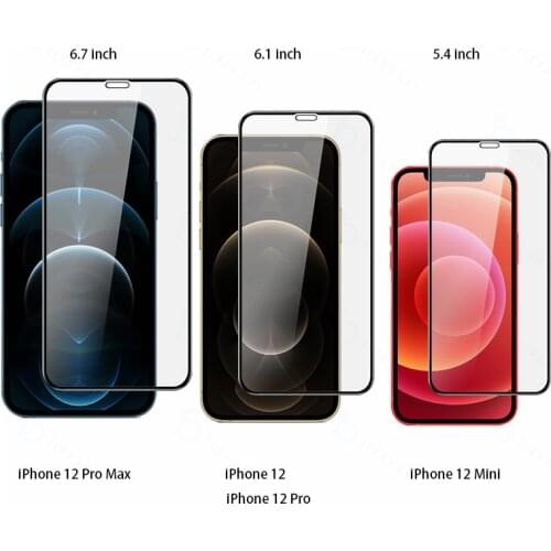 Full Cover Tempered Glass For iPhone 12 6.1 12 Pro Max 6.7 for iPhone 12 Mini 5.4 INCH Screen Protector Protective Glass