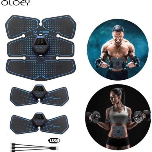 Recharge Wireless Muscle Stimulator Smart Fitness Abdominal Vibrating Belt Electrostimulation Muscle Sculpting at Home Workouts