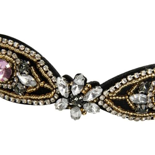 Women Girls Vintage Shiny Crystal Bridal Wedding Party Elastic Hair Headband